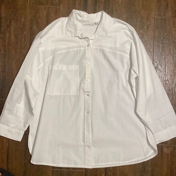 Cotton Poplin Button-Up Shirt - Picture 3 of 4